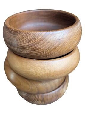 Vintage Teak Hand Carved Bowl 5.5” Catchall Decor MCM Midcentury Modern